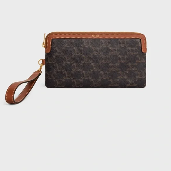 Celine Men's Monogram Wristlet in Brown and Tan - Picture 1 of 6